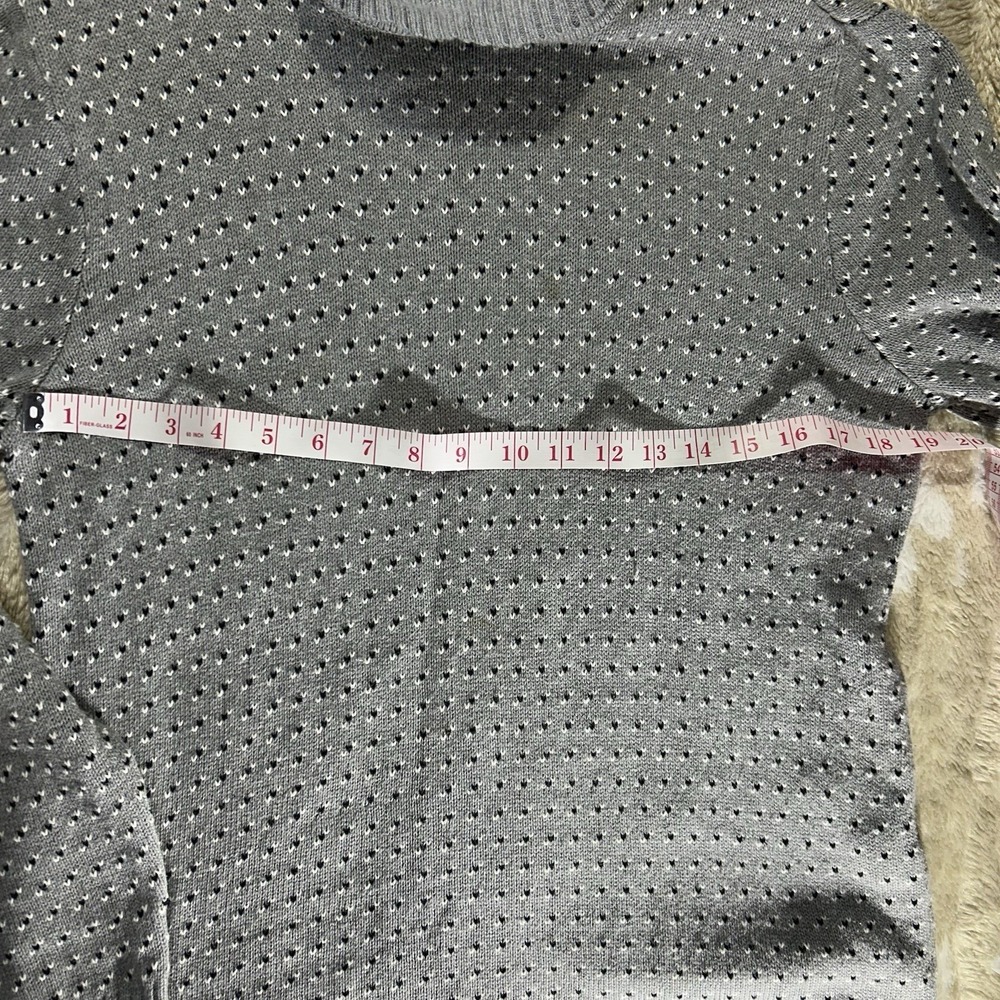 Karen Scott Mens Grey Cotton Turtleneck Knit Sweater Pointelle Size Medium - Picture 9 of 9